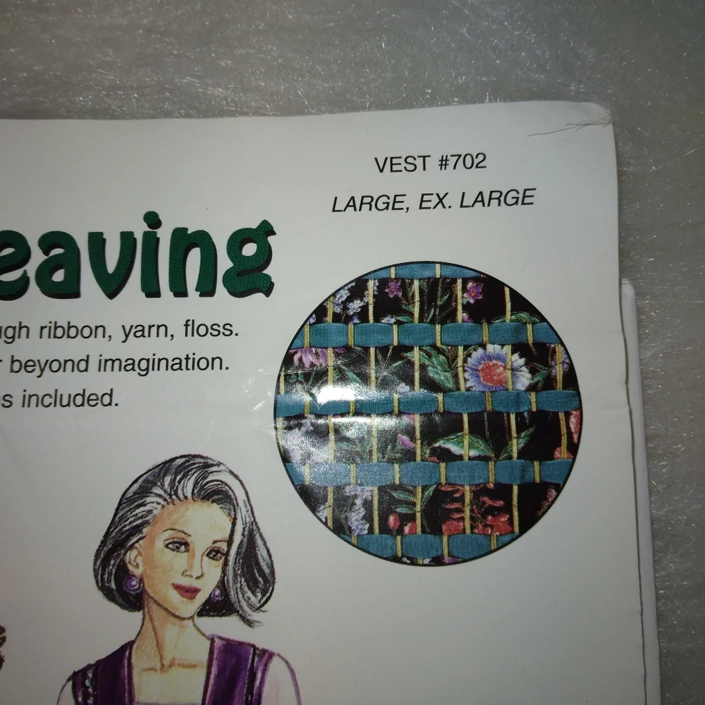 PIN-WEAVING vest #702 Size Large, Ex-Large,  Just 3 Easy Steps!